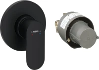 Встраиваемый смеситель для душа и ванны Hansgrohe Rebris S 72648670 С ВНУТРЕННЕЙ ЧАСТЬЮ, черный матовый