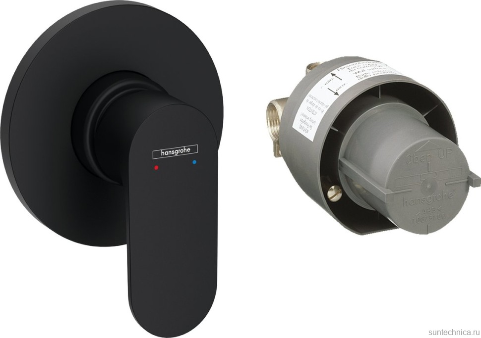 Встраиваемый смеситель для душа и ванны Hansgrohe Rebris S 72648670 С ВНУТРЕННЕЙ ЧАСТЬЮ, черный матовый