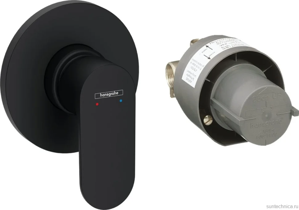 Встраиваемый смеситель для душа и ванны Hansgrohe Rebris S 72648670 С ВНУТРЕННЕЙ ЧАСТЬЮ, черный матовый