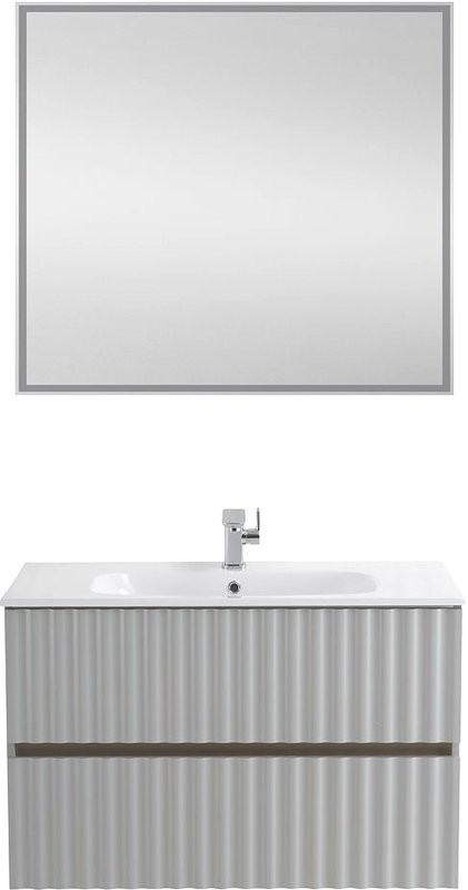 Тумба с раковиной Art&Max Elegant 90 светло-серая