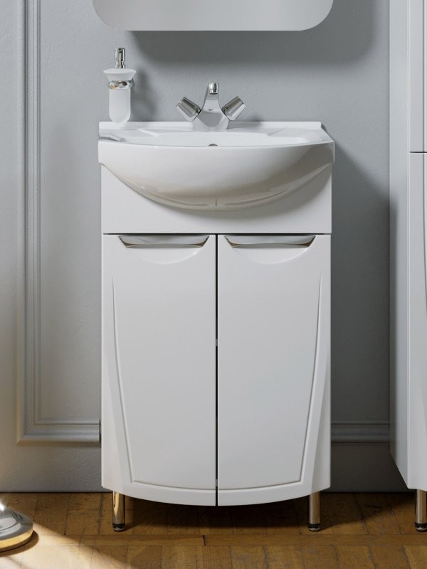 Тумба с раковиной Alavann Monaco 55 напольная, белая