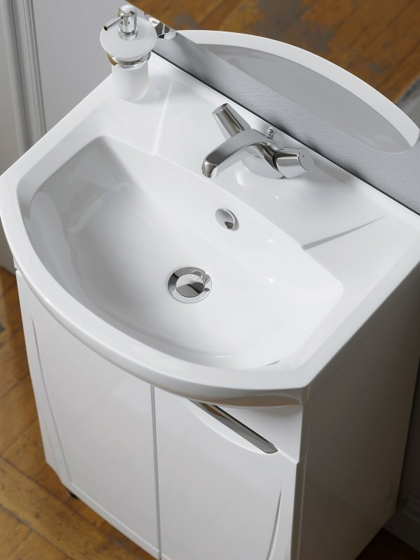 Тумба с раковиной Alavann Monaco 55 напольная, белая