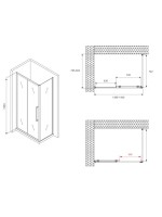 Душевой уголок Abber Schwarzer Diamant AG30140BMH-S80BM 140х80 см, профиль матовый черный, стекло матовое