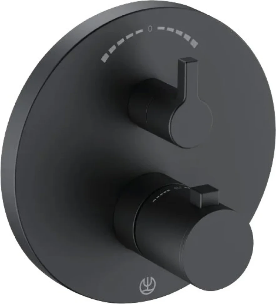 Термостатический смеситель встраиваемый Kludi Nova Fonte 208303915 для ванны с душем, черный, с внутренней частью 88011