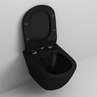 Комплект Унитаз подвесной Grossman GR-4411 black S безободковый + Звукоизоляция Geberit + Инсталляция Duofix Delta 458.163.21.1 с кнопкой смыва, хром