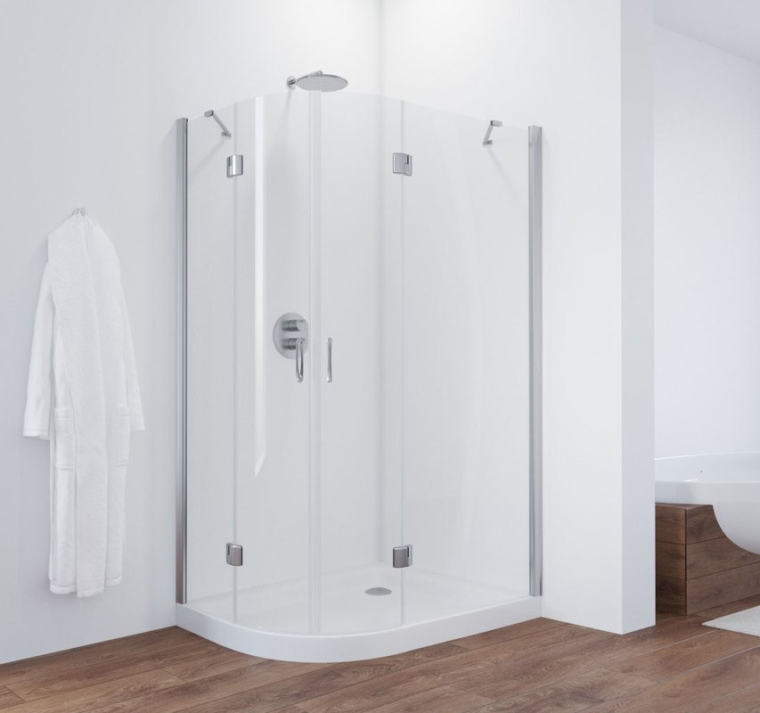 Душевой уголок Vegas Glass AFS-F 110*100 08 01 R профиль глянцевый хром, стекло прозрачное