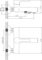 Смеситель для ванны с душем Haiba HB60652-7 черный