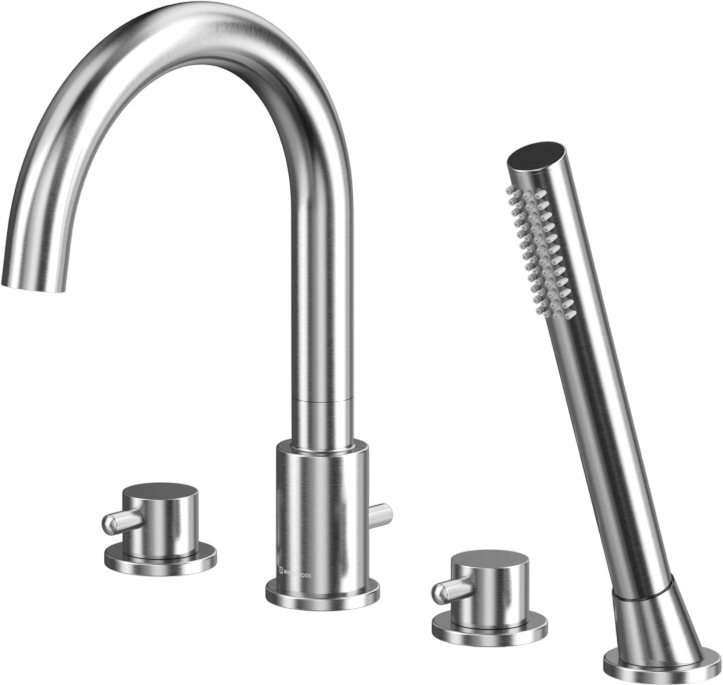 Смеситель на борт ванны WHITECROSS Y Y1232NIB С ВНУТРЕННЕЙ ЧАСТЬЮ, брашированный никель