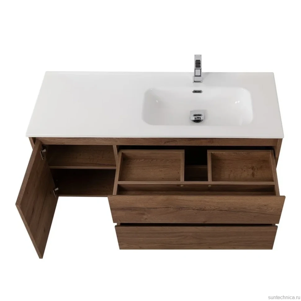 Тумба с раковиной BelBagno Kraft R, 120 2 ящика, дверца, rovere tabacco