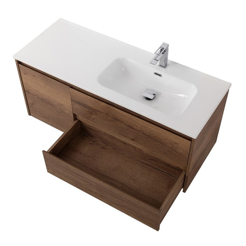 Тумба с раковиной BelBagno Kraft R, 120 2 ящика, дверца, rovere tabacco