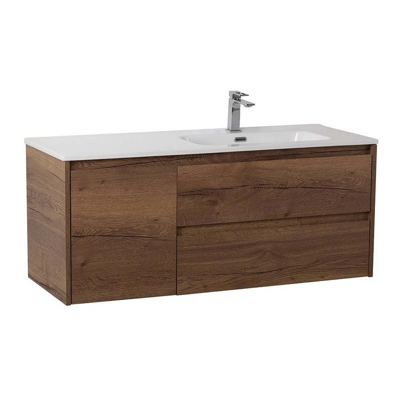 Тумба с раковиной BelBagno Kraft R, 120 2 ящика, дверца, rovere tabacco