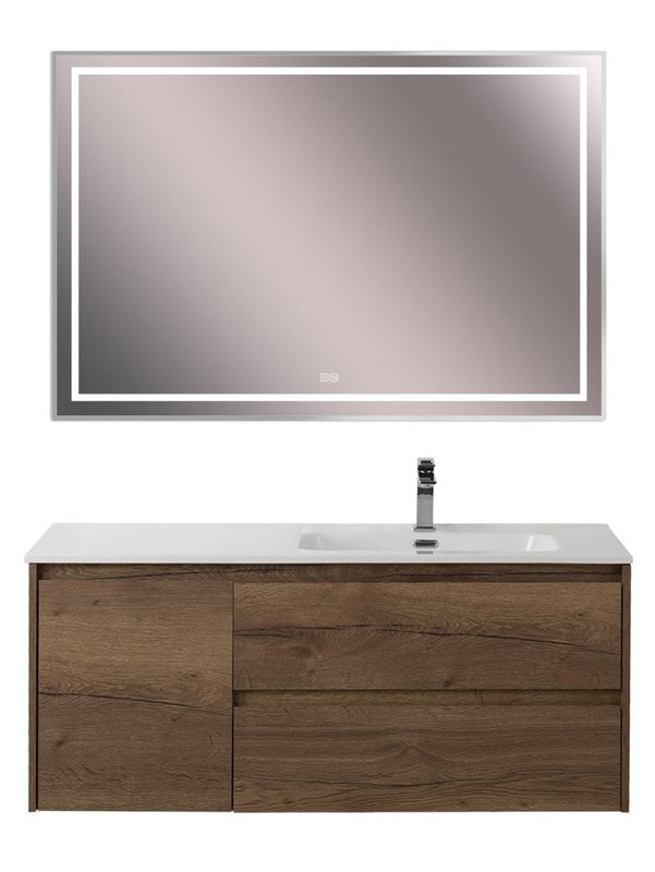 Тумба с раковиной BelBagno Kraft R, 120 2 ящика, дверца, rovere tabacco