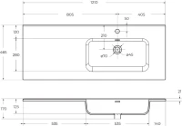 Тумба с раковиной BelBagno Kraft R, 120 2 ящика, дверца, rovere tabacco