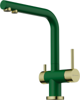 Смеситель для кухни Omoikiri Nagano RG-LG royal green, светлое золото