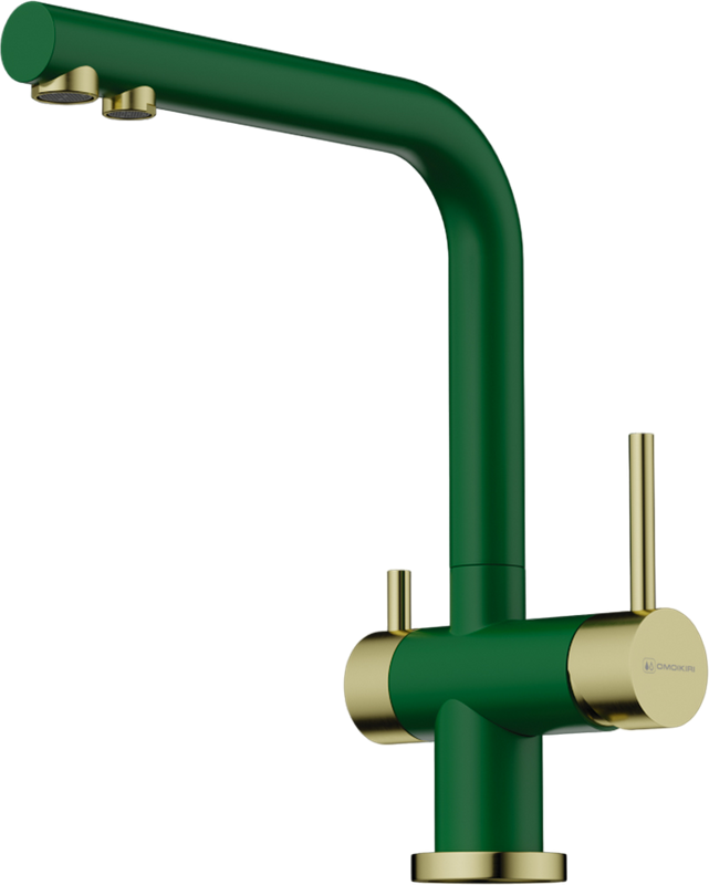 Смеситель для кухни Omoikiri Nagano RG-LG royal green, светлое золото