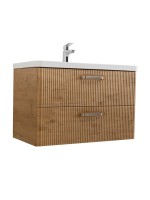 Тумба с раковиной BelBagno Due 80 ручки матовый атласный никель, rovere nature