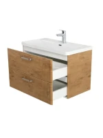 Тумба с раковиной BelBagno Due 80 ручки матовый атласный никель, rovere nature