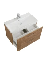 Тумба с раковиной BelBagno Due 80 ручки матовый атласный никель, rovere nature