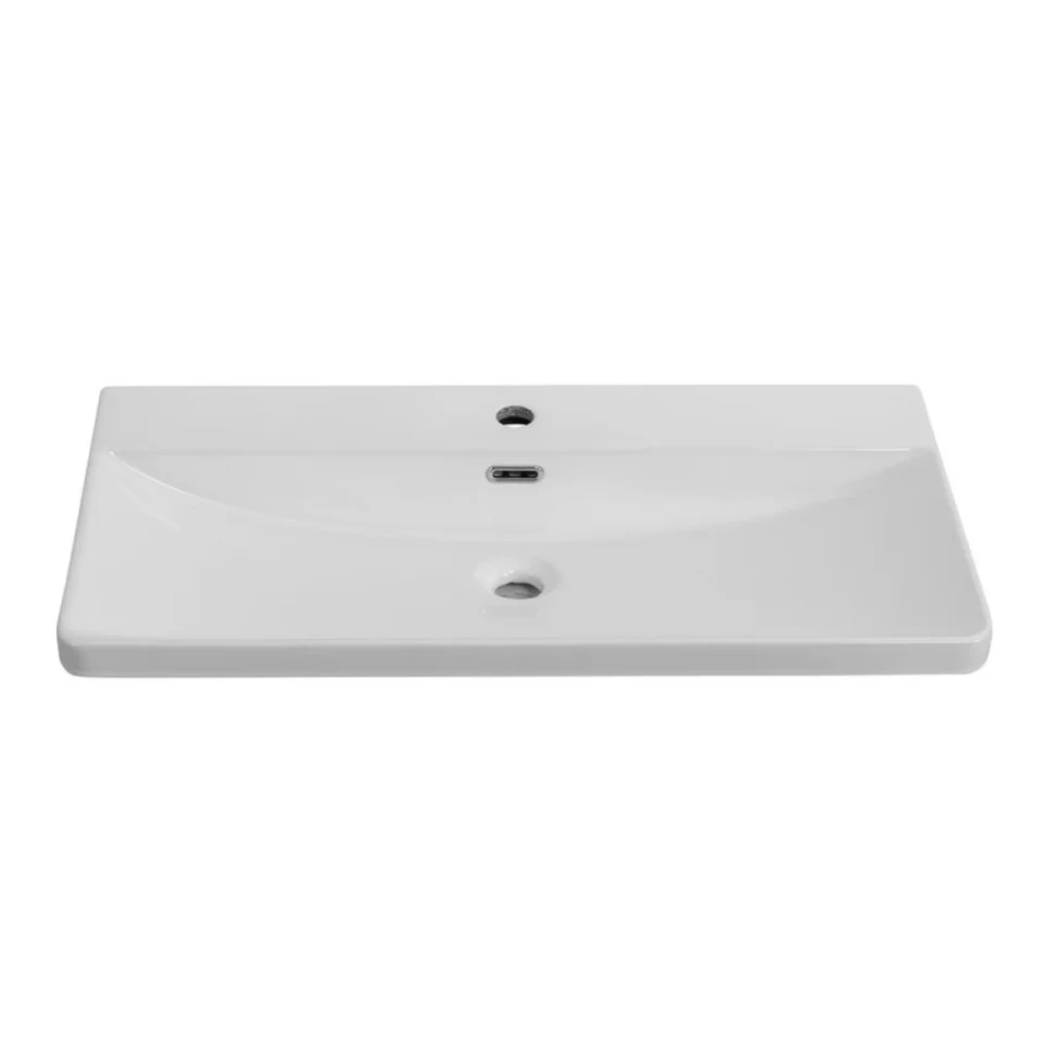 Тумба с раковиной BelBagno Due 80 ручки матовый атласный никель, rovere nature