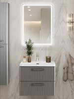 Мебель для ванной комнаты BelBagno Due 50 ручки сатиновый никель, сатин