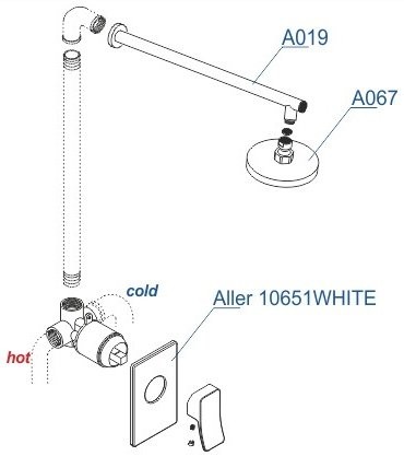 Душевой комплект Wasserkraft A12667WHITE