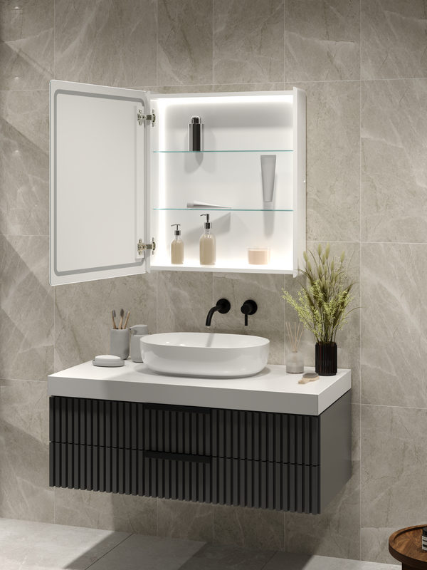 Зеркало-шкаф CONTINENT Led Race 60х70 см, с подсветкой