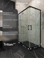 Душевой уголок Triton Фикс 120x90 см, без поддона, профиль блэк