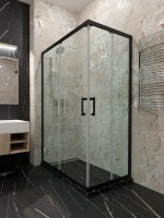 Душевой уголок Triton Фикс 120x90 см, без поддона, профиль блэк