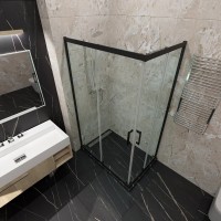 Душевой уголок Triton Фикс 120x90 см, без поддона, профиль блэк