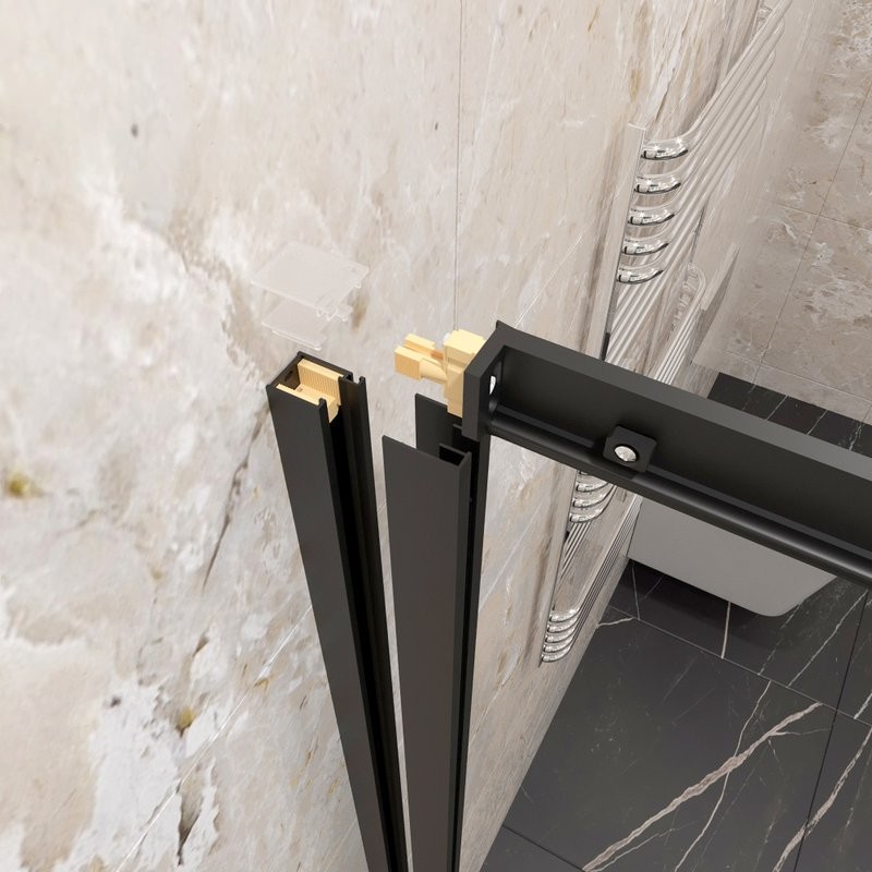 Душевой уголок Triton Фикс 120x90 см, без поддона, профиль блэк