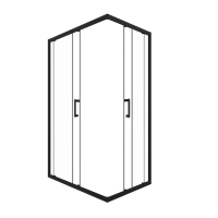 Душевой уголок Triton Фикс 120x90 см, без поддона, профиль блэк