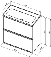 Тумба под раковину без столешницы Aquanet Арт 90 подвесная, маренго