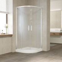 Душевой уголок Vegas Glass ZS 100 01 10 профиль белый, стекло сатин