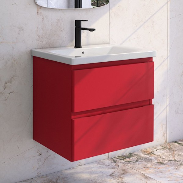 Тумба под раковину без столешницы Caprigo Forte 65 подвесная, красная