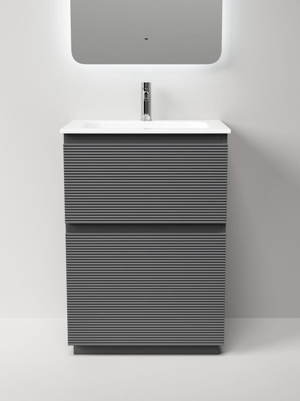 Тумба с раковиной Sancos Folk Floor 60 напольная, grey soft, раковина CN7011