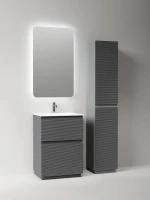 Тумба с раковиной Sancos Folk Floor 60 напольная, grey soft, раковина CN7011