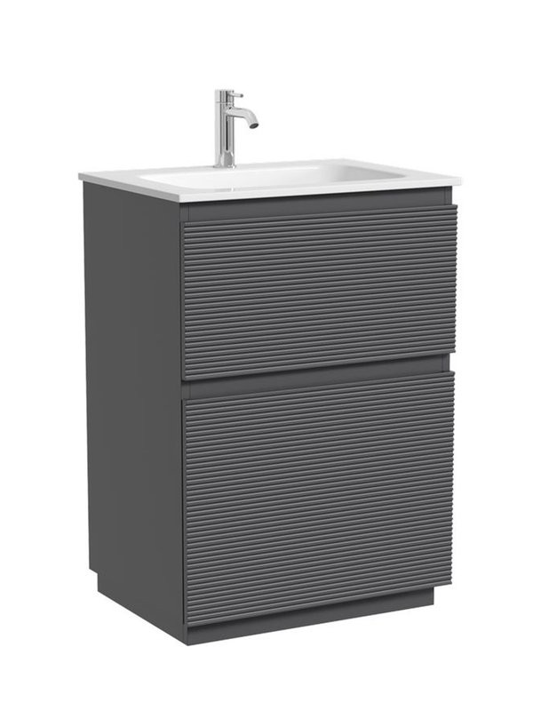 Тумба с раковиной Sancos Folk Floor 60 напольная, grey soft, раковина CN7011