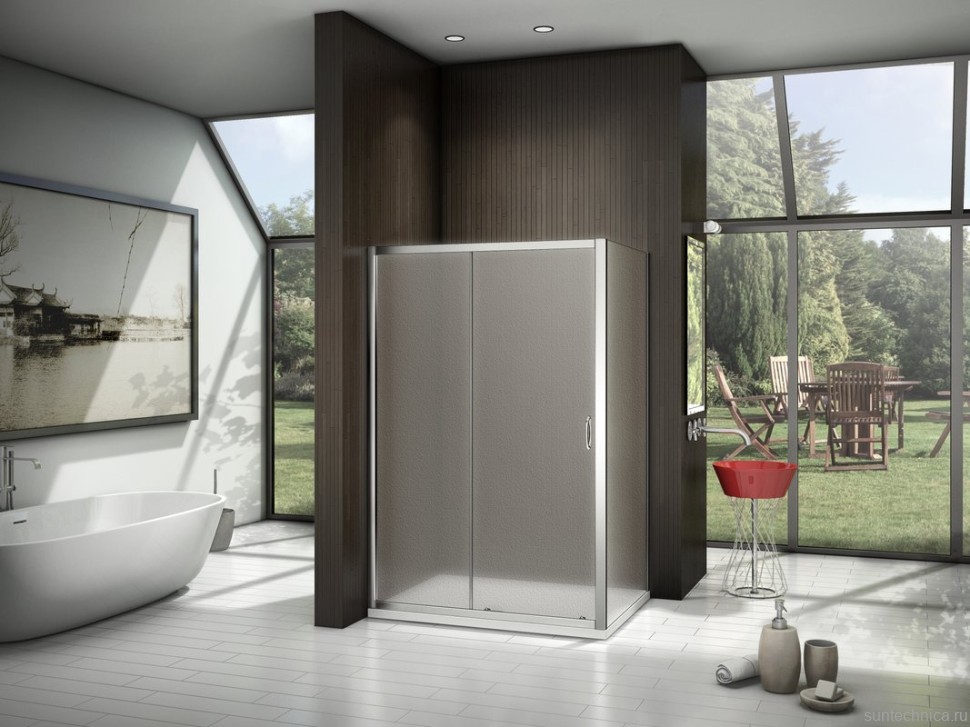 Душевой уголок Good Door Latte WTW+SP-G-WE 130x90 + очиститель для стекол