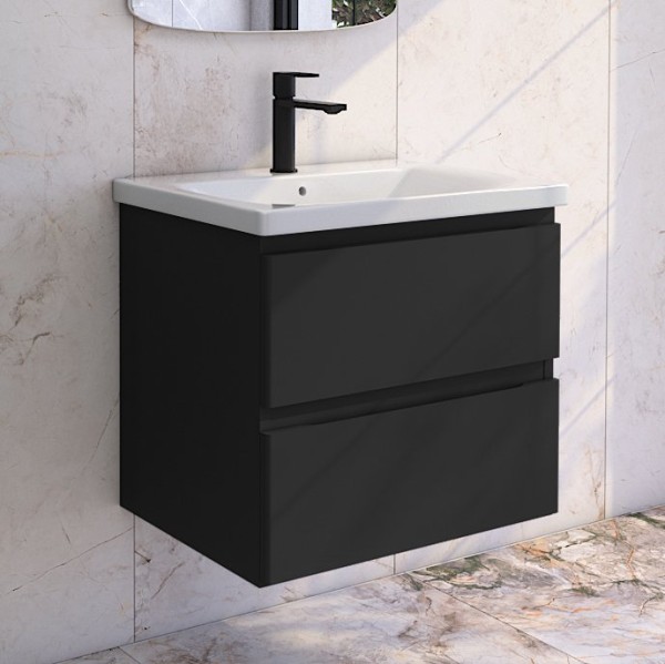 Тумба с раковиной Caprigo Forte 65 подвесная, черная