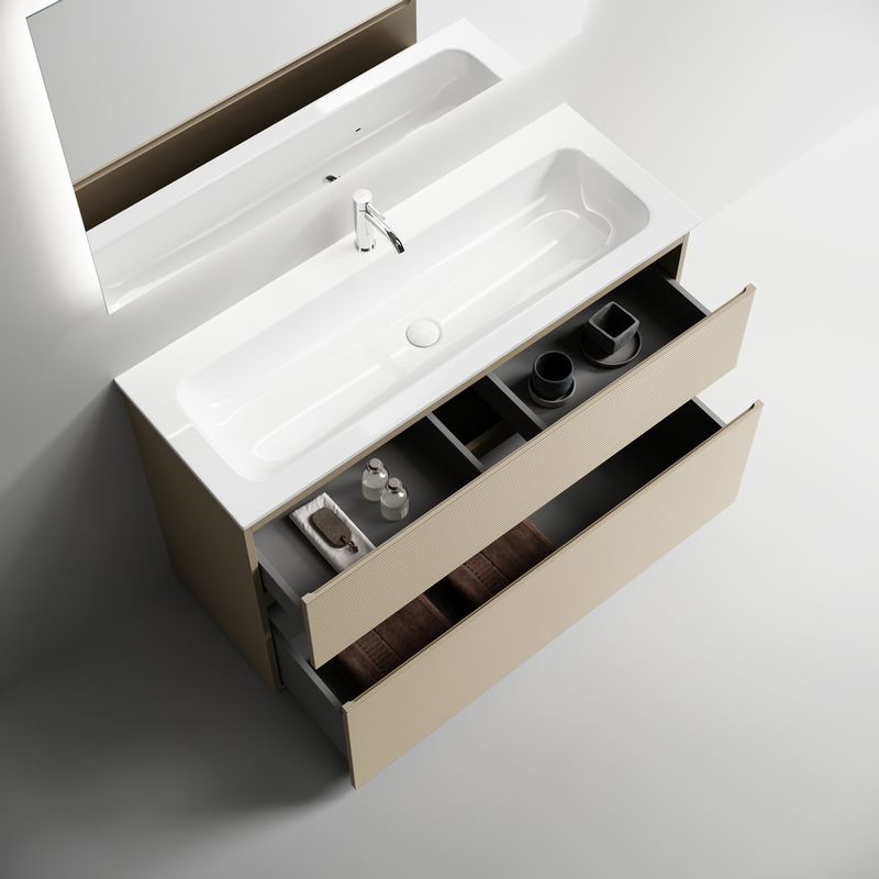 Мебель для ванной комнаты Sancos Folk Floor 120 напольная, капучино, раковина CN7017