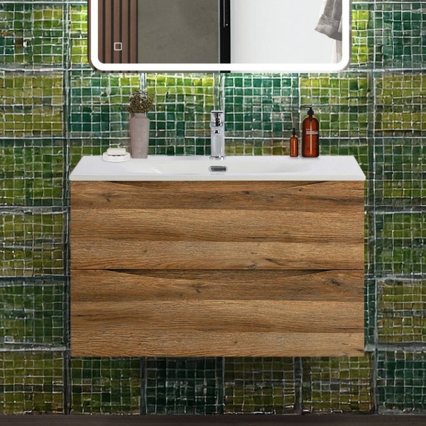 Тумба под раковину BelBagno Marino-cer-n 80 подвесная, rovere rustico