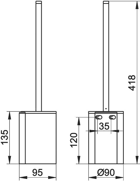 Набор Держатель Keuco Plan 14962370000 + Ершик 14972370200