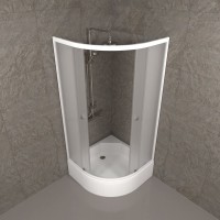 Душевой уголок Triton Вельвет В 90х90 см, с поддоном, профиль матовый белый, стекло матовое