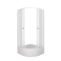Душевой уголок Triton Вельвет В 90х90 см, с поддоном, профиль матовый белый, стекло матовое