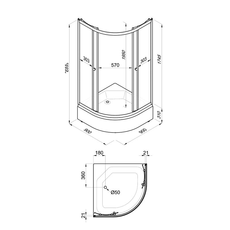 Душевой уголок Triton Вельвет В 90х90 см, с поддоном, профиль матовый белый, стекло матовое