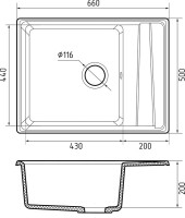 Комплект Мойка GranFest Level LV-660L кашемир + Смеситель MEGA Mega