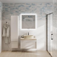 Тумба под раковину KERAMA MARAZZI Modula 80 подвесная, белая глянцевая