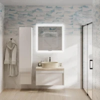 Тумба под раковину KERAMA MARAZZI Modula 80 подвесная, белая глянцевая