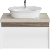 Тумба под раковину KERAMA MARAZZI Modula 80 подвесная, белая глянцевая