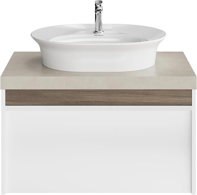 Тумба под раковину KERAMA MARAZZI Modula 80 подвесная, белая глянцевая